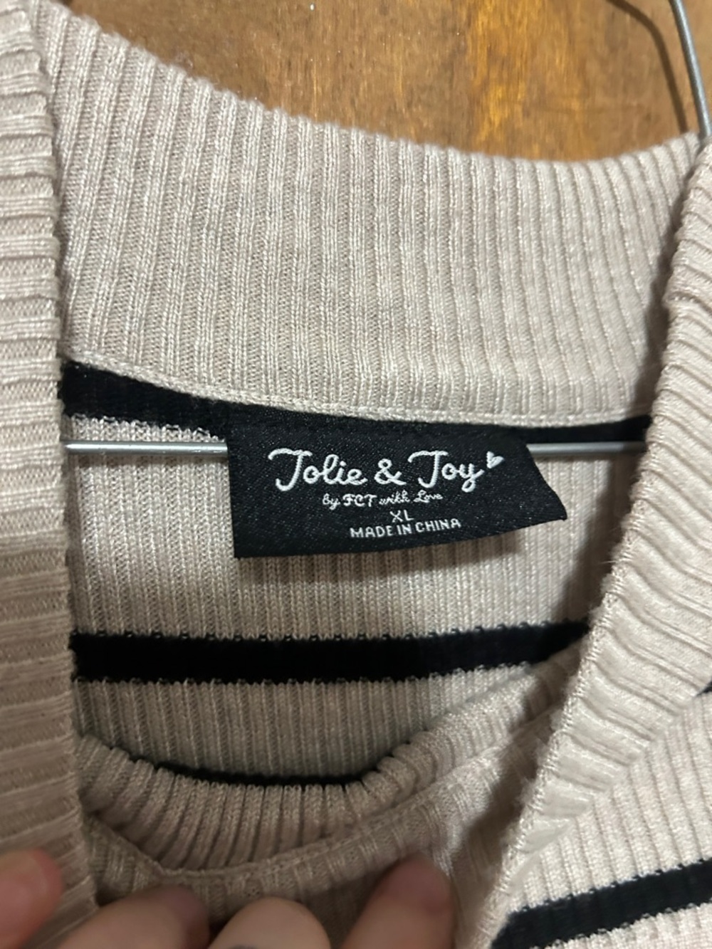 Cream Striped Body Con Dress - Picture 2 of 2